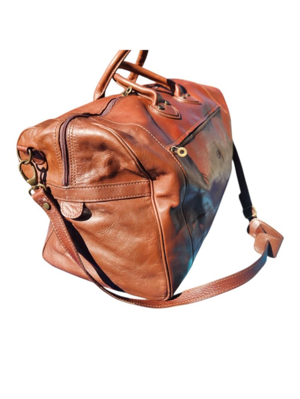 Sorrento De Martino Italy Leather Weekender Duffel Bag - Picture 4 of 12